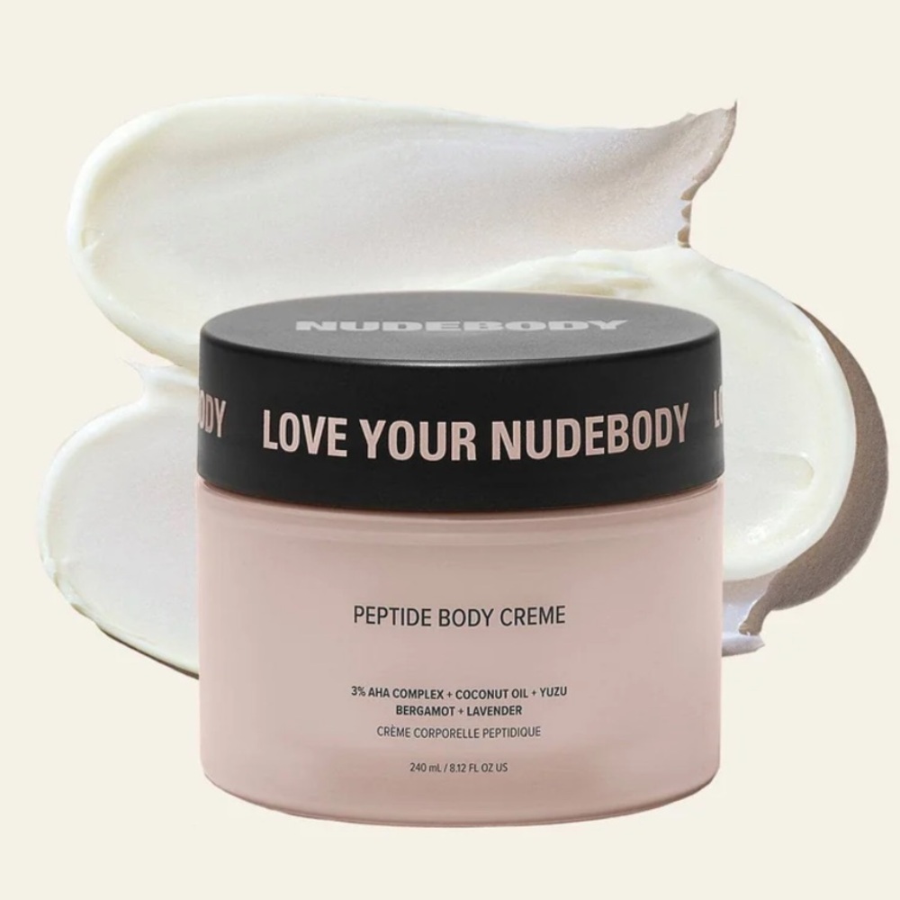 NUDESTIX PEPTIDE BODY CREME 3% AHA Complex + COCONUT OIL + YUZU 240ml BRAND NEW